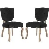 Array Dining Chair in Black Velvet on Weathered Legs (Set of 2)