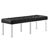 Loft 55" Bench in Black Leatherette & Stainless Steel