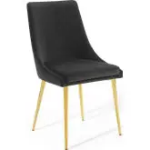 Viscount Dining Chair in Black Velvet & Gold Stainless Steel