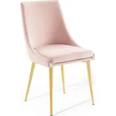 Viscount Dining Chair in Pink Velvet & Gold Stainless Steel