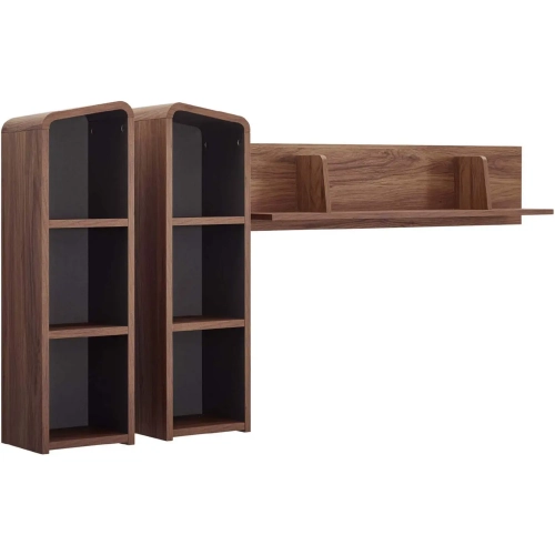 Omnistand Wall Mounted Shelves in Walnut & Gray