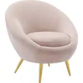 Circuit Accent Chair in Pink Velvet & Gold Stainless