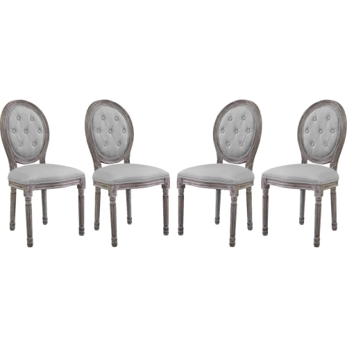 Arise Dining Chair in Tufted Light Gray Fabric (Set of 4)