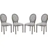 Arise Dining Chair in Tufted Light Gray Fabric (Set of 4)