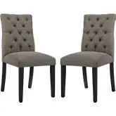 Duchess Dining Chair in Tufted Granite Fabric (Set of 2)