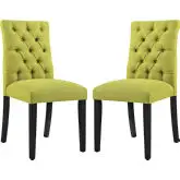 Duchess Dining Chair in Tufted Wheatgrass Fabric (Set of 2)