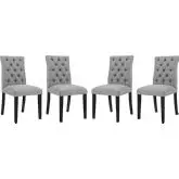 Duchess Dining Chair in Tufted Light Gray Fabric (Set of 4)