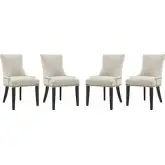 Marquis Dining Chair in Beige Fabric w/ Nailhead (Set of 4)