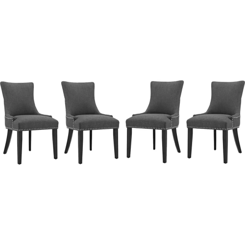 Marquis Dining Chair in Gray Fabric w/ Nailhead (Set of 4)