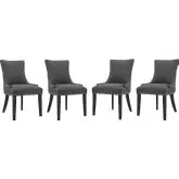 Marquis Dining Chair in Gray Fabric w/ Nailhead (Set of 4)