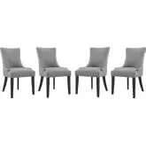 Marquis Dining Chair in Light Gray Fabric w/ Nailhead (Set of 4)