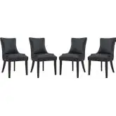 Marquis Dining Chair in Black Leatherette w/ Nailhead (Set of 4)