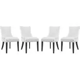 Marquis Dining Chair in White Leatherette w/ Nailhead (Set of 4)