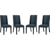 Baron Dining Chair in Azure Blue Fabric w/ Nailhead (Set of 4)