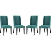 Baron Dining Chair in Teal Fabric with Nailhead (Set of 4)