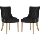 Pose Dining Chair in Tufted Black Velvet (Set of 2)