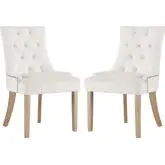 Pose Dining Chair in Tufted Ivory Velvet (Set of 2)