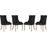 Pose Dining Chair in Tufted Black Velvet (Set of 4)