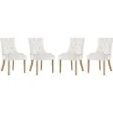 Pose Dining Chair in Tufted Ivory Velvet (Set of 4)