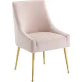 Discern Dining Chair in Pink Velvet on Gold Stainless