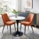 Lippa 28" Round Dining Table in White Wood & Black Metal
