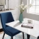 Lippa 28" Square Dining Table in White Wood & Black Metal