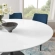 Lippa 60" Round Dining Table in White Wood & Black Metal