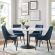 Lippa 60" Round Dining Table in White Wood & Black Metal