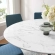 Lippa 60" Round Dining Table in White Faux Marble & Black Metal
