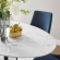 Lippa 60" Oval Dining Table in White Faux Marble & Black Metal