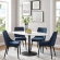 Lippa 60" Oval Dining Table in White Faux Marble & Black Metal