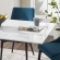 Lippa 60" Dining Table in White Wood & Black Metal