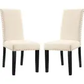 Parcel Dining Chair in Beige Fabric (Set of 2)