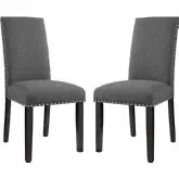 Parcel Dining Chair in Gray Fabric (Set of 2)