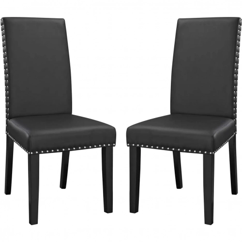 Parcel Dining Chair in Black Leatherette (Set of 2)