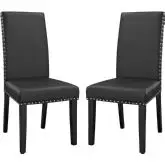 Parcel Dining Chair in Black Leatherette (Set of 2)