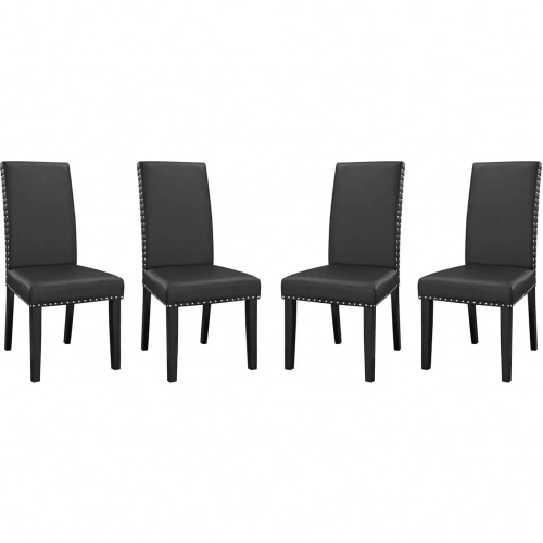 Parcel Dining Chair in Black Leatherette (Set of 4)