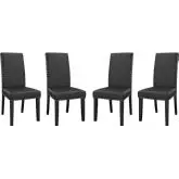 Parcel Dining Chair in Black Leatherette (Set of 4)