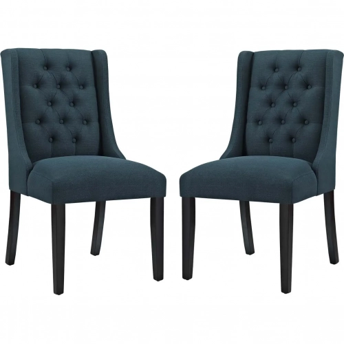 Baronet Dining Chair in Tufted Azure Blue Fabric (Set of 2)