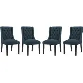 Baronet Dining Chair in Tufted Azure Blue Fabric (Set of 4)