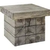 Manteo Outdoor Side Table in Faux Driftwood