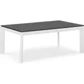 Riverside Outdoor Coffee Table in White Aluminum