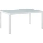 Raleigh 59" Outdoor Dining Table in White Metal