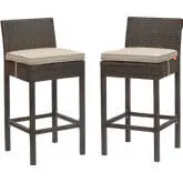 Conduit Outdoor Poly Wicker Bar Stool in Brown & Beige (Set of 2)