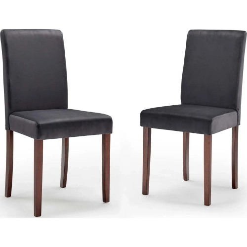 Prosper Dining Chair in Gray Velvet (Set of 2)