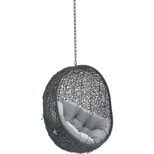 Hide Outdoor Swing Chair in Gray Poly Rattan & Gray Sunbrella &reg;