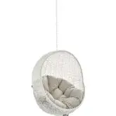 Hide Outdoor Swing Chair in White Poly Rattan & Beige Sunbrella &reg;