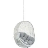 Hide Outdoor Swing Chair in White Poly Rattan & Gray Sunbrella &reg;