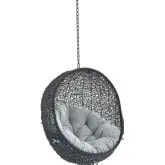 Encase Outdoor Swing Chair in Gray Sunbrella &reg; & Black Poly Rattan