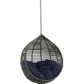 Garner Teardrop Outdoor Swing Chair w/o Stand in Gray & Navy